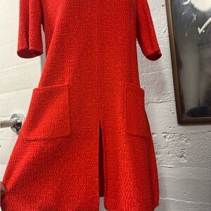ST. JOHN Knit Tweed Red Dress Sz 6
